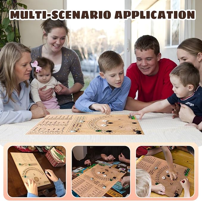 Baseball Dice Board Game for Kids Adults Gift Wooden Fun Baseball Board Game with dice for Game Nights, Parties,Holiday Gatherings