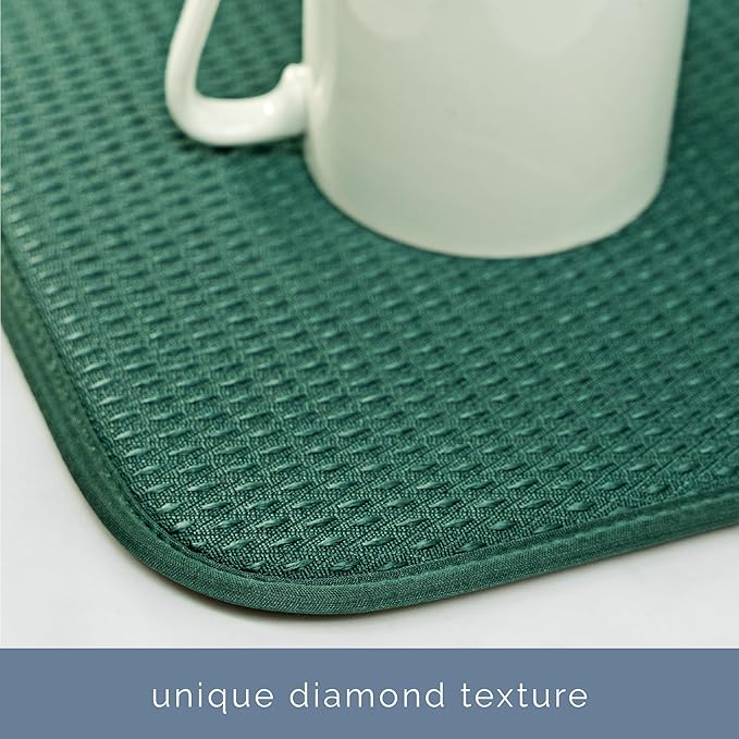 S&T INC. Dish Drying Mat, 16” x 18”, Absorbent Microfiber Kitchen Counter Mat