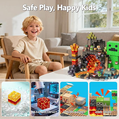 Magnetic Building Blocks 200PCS, STEM Toys Educational Magnet Cubes, Learning Sensory Toys for Kids Ages 4-12, Birthday Gifts for Boys & Girls