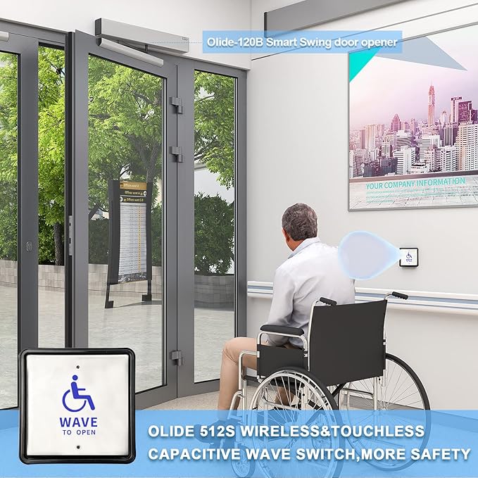 Olideauto Wireless Handicap Door Opener, Pair