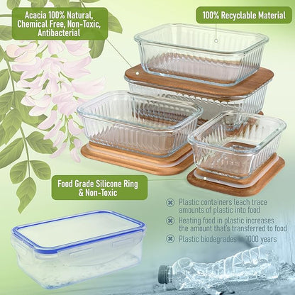 Set of 4 Stackable Space-Saving Nesting Glass Bowls