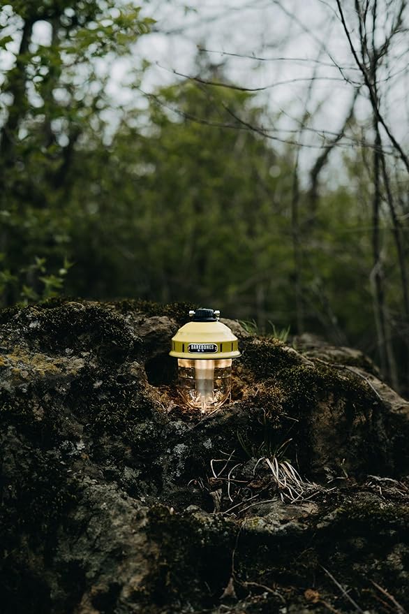Barebones Beacon Hanging Light ??Dusty Yellow, Rechargeable LED Camping Lantern with Adjustable Brightness ??Weatherproof Vintage-Style Hanging Lantern for Outdoor Adventures and Year-Round Use