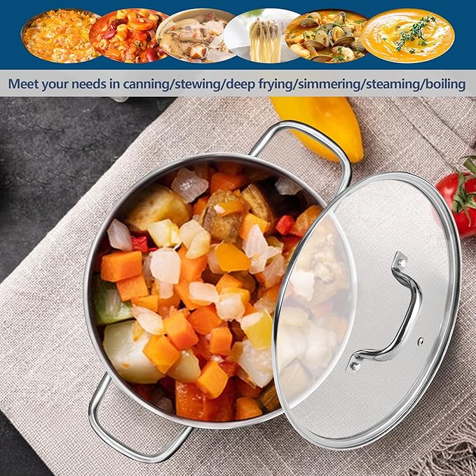 E-far 10 Quart Pot, Stainless Steel Stock Cooking Pot