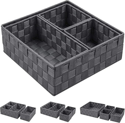 Posprica Woven Storage Baskets for Organizing, Small Baskets Cube Bin Container