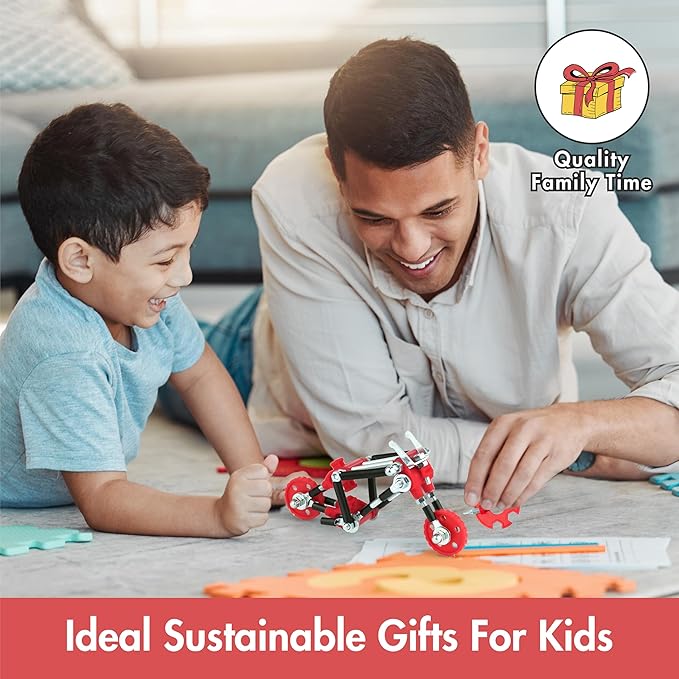 The OFFBITS Stem Building Toys, ChopperBit Educational Robot, Build Your Own Robot for Kids 8+ Years, Stem Toys Engineering Kit, Motorcycle Vehicle Construction Kit Gift Ideas Boys & Girls