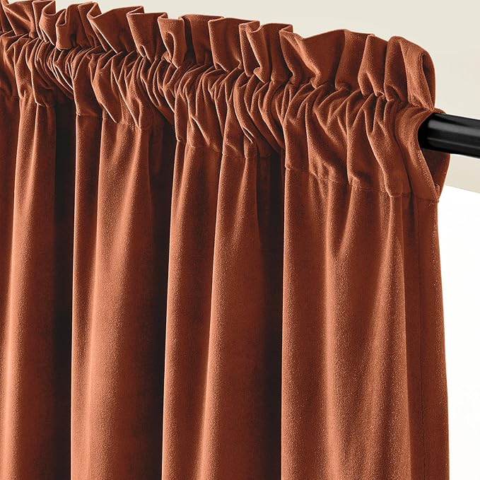 Lazzzy Velvet Blackout Extra Long Curtains Thermal Insulated Room Window Drapes