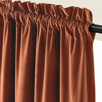 Lazzzy Velvet Blackout Extra Long Curtains Thermal Insulated Room Window Drapes