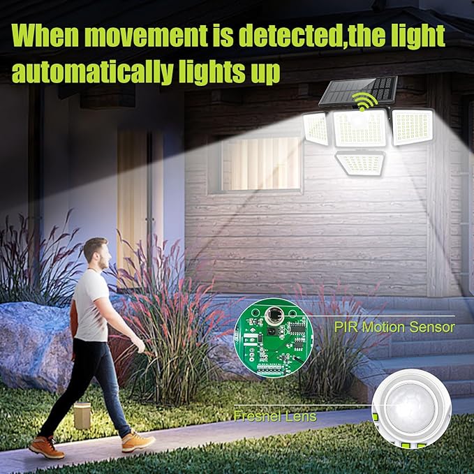 daphino 3000LM Solar Lights Outdoor