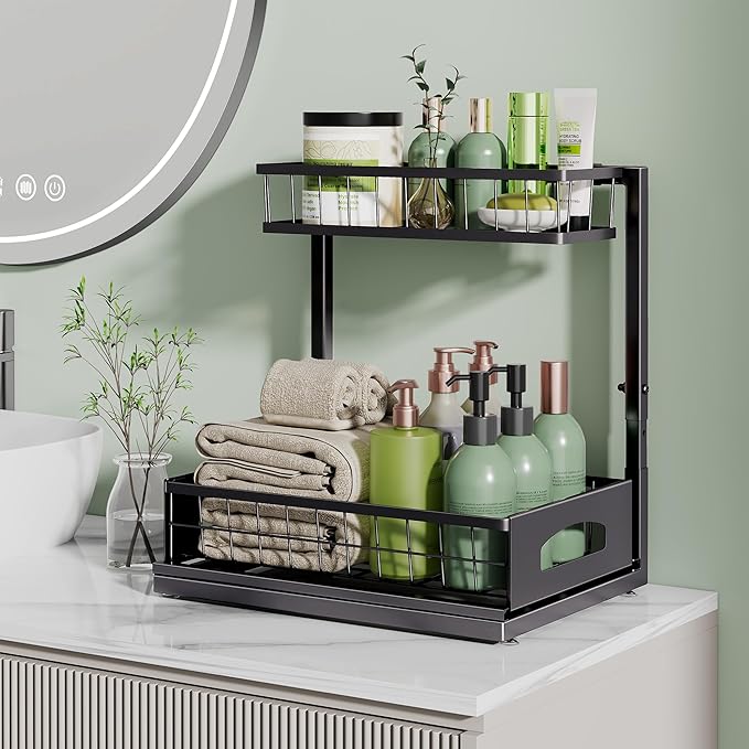 Under Sink Organizer, 2 Pack Cabinet Organizer