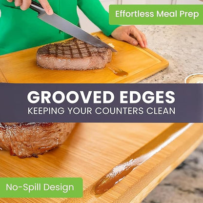 Glue-Free Surface™ 2XL Extra Large Bamboo Cutting Board Set of 4 – Small