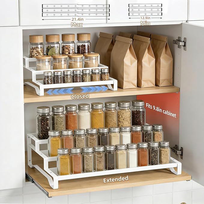 SANKEU Expandable Spice Rack Organizer