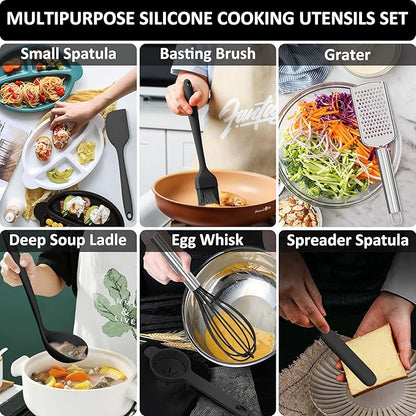 Silicone Kitchen Utensils Set, 16-Piece Silicone Cooking Utensils by Deedro