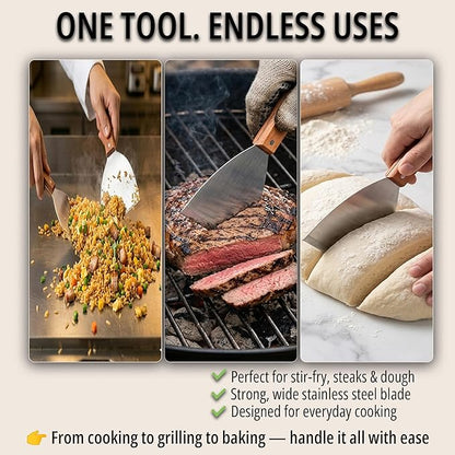 Griddle Scraper, Heavy Duty Stainless Steel Grill Scraper