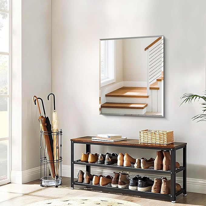 CILIBER Beveled Mirror, 24x30 Frameless Beveled Bathroom Mirrors