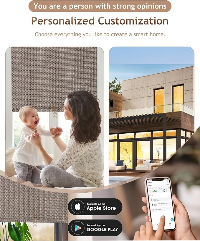Kincmo Motorized Blinds with Remote, 100% Blackout Motorized Roller Shades Work