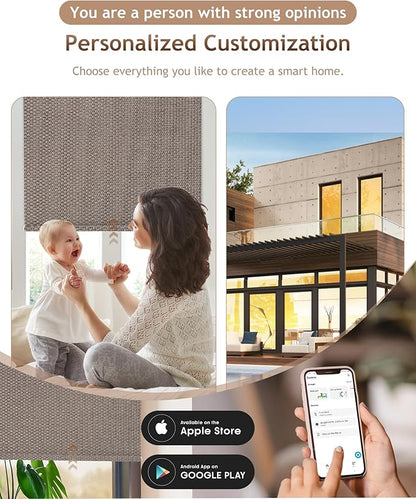 Kincmo Motorized Blinds with Remote, 100% Blackout Motorized Roller Shades Work