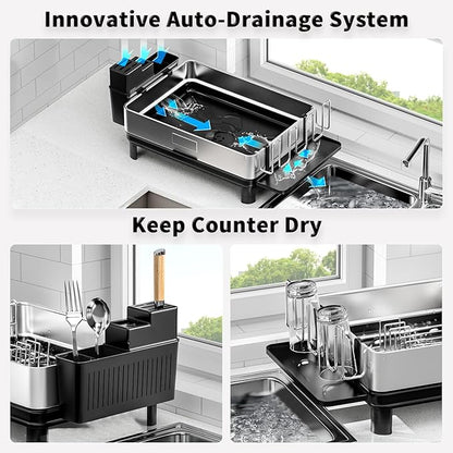 Ewaiira Dish Drying Rack, 304 Stainless Steel Dish Racks