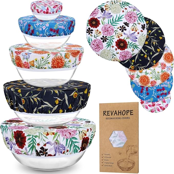 5-Size Reusable Beeswax Bowl Covers