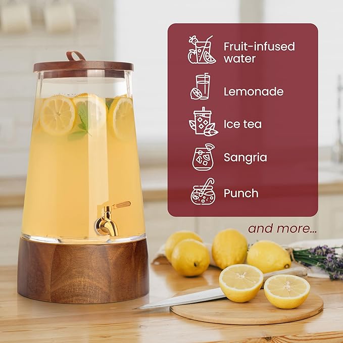 FOODLE Large Glass Drink Dispenser
