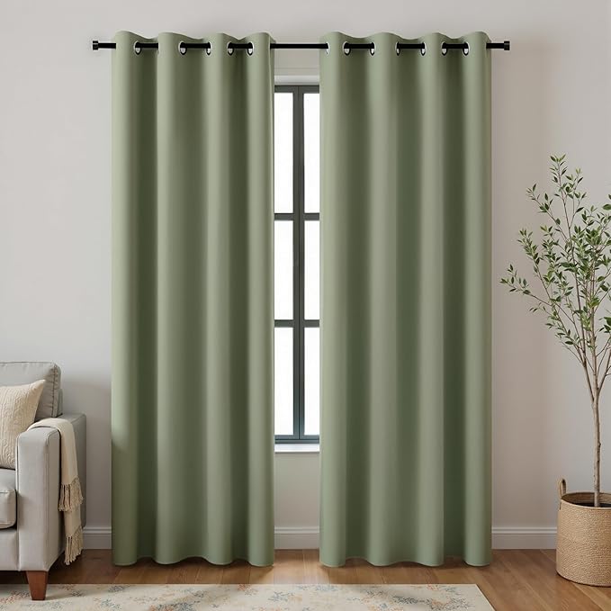 KOUFALL Vintage Curtains Blackout 90 Inch Long