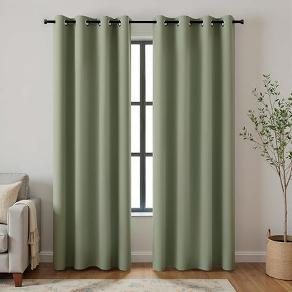 KOUFALL Vintage Curtains Blackout 90 Inch Long