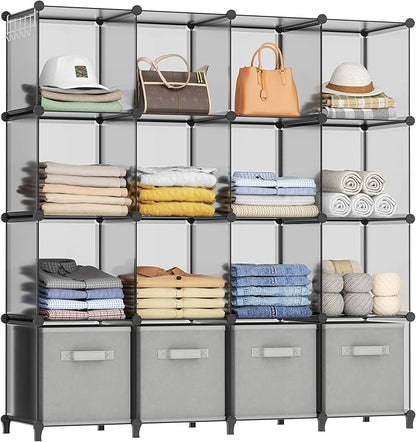HOMIDEC Closet Organizers and Storage, 16 Cube Storage Organizer, Portable