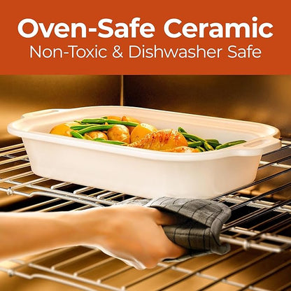 Magnifique 4 Quart Casserole Digital Slow Cooker, Premium Ceramic Bakeware