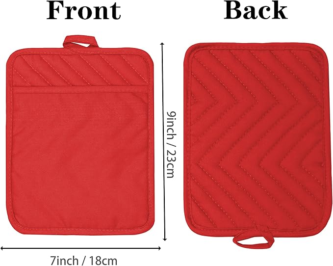 Oven Pot Holder with Pocket Cotton Heat Resistant Coaster Potholder Kitchen Hot