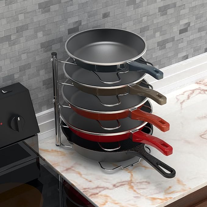 Simple Houseware Cabinet Pantry Pot and Pan Organizer Holder Rack