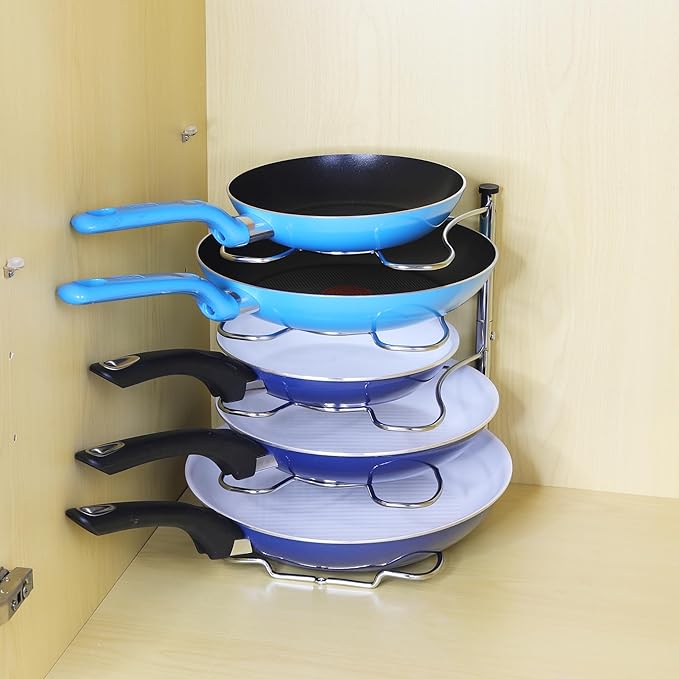 Simple Houseware Cabinet Pantry Pot and Pan Organizer Holder Rack
