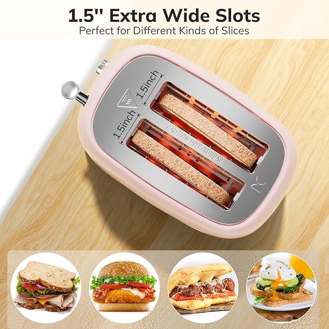 2 Slice Toaster Retro Stainless Steel