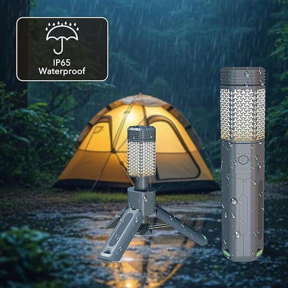 Telescopic Camping Light with Stand, 10500mAh Rechargeable Camping Lantern,Dimmable Portable Flashlight with Storage Bag,Magnetic Waterproof Work Light for Hiking Fishing Emergency Garage Outdoor Work