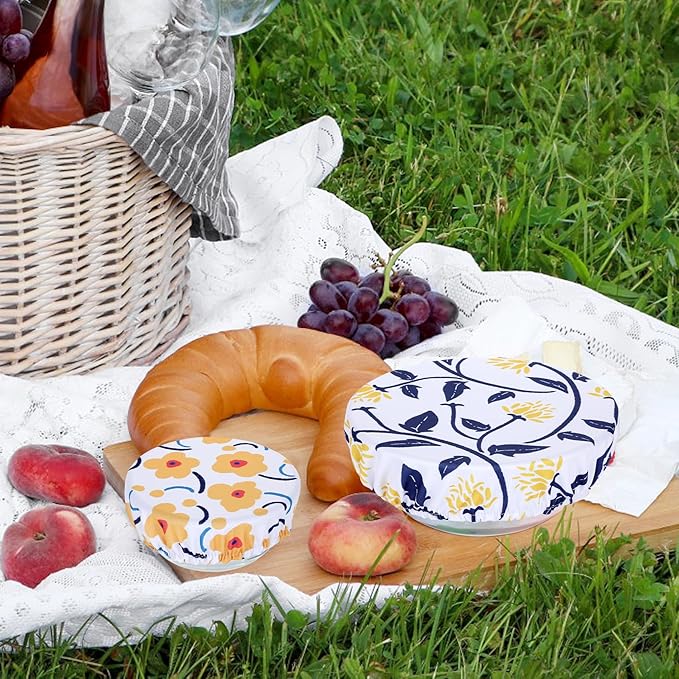 5 Pieces Bowl Covers Reusable, 5 Size Stretch Cloth Covers