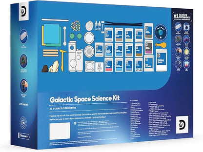 Discovery™ Galactic Space Science Kit – 61 Experiment STEM Lab for Kids| Astronomy & Chemistry Activity Set| Includes DIY Telescope, Crystals, Slime, Moon Rocks| Educational Learning Toy Gift| Ages 8+