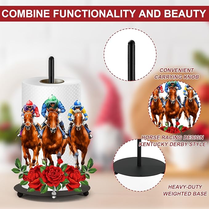 Whaline Horse Racing Paper Towel Holder Countertop Run