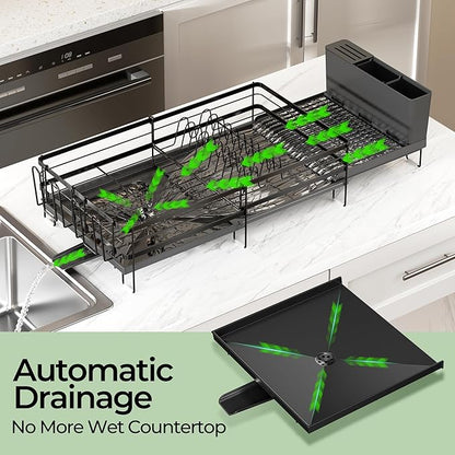 Large Dish Drying Rack, Expandable Dish Rack, Stainless Steel Dish Racks