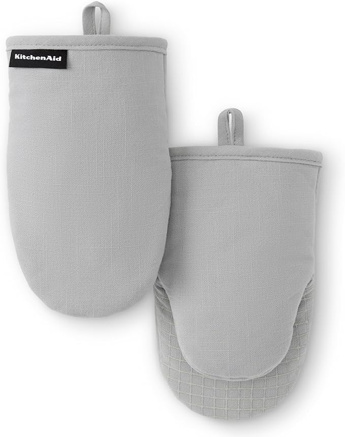KITCHENAID Gourmet Series Gridlines Mini Oven Mitts 2-Pack Set, Heat Resistant