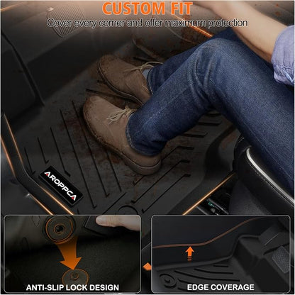 All Weather Floor Mats Cargo Liner for Ford Mustang 2015-2025 (NOT for Mach-E), TPE Rubber Floor Liners Anti-Slip Full Set Automotive Mats for 2025 Ford Mustang Accessories