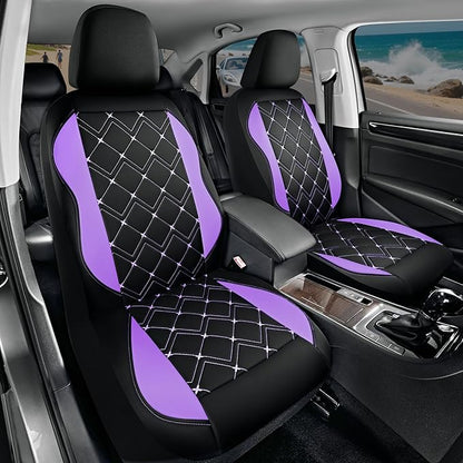 Road Comforts Seat Covers, Premium Leather Car Seat Covers Front Seat for Women Girls,Airbag Compatible, Automotive Seat Covers Universal Fit Most Cars,Vans,Truck,SUV