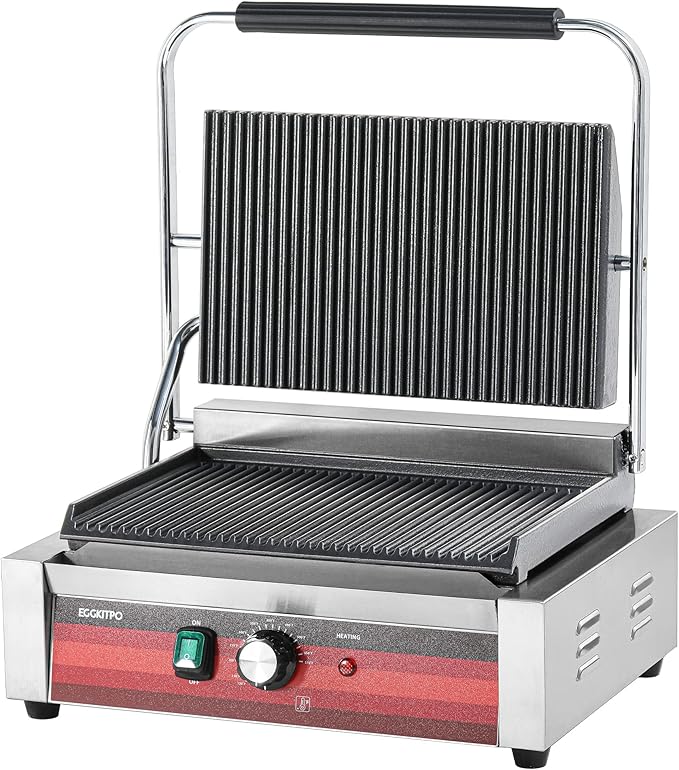 EGGKITPO Commercial Panini Press Grill