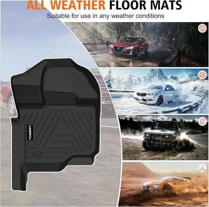 All Weather Car Floor Mats for Ford F150/F-150 2015-2025 SuperCrew Cab (Includes 22-24 Lightning Models), TPE Rubber Floor Liners Anti-Slip Full Set Automotive Mats for 2025 Ford F-150 Accessories