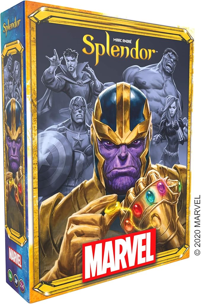 Asmodee Marvel Splendor Board Game - Unite Heroes and Gems in an Epic Strategy Adventure, Family Game for Kids and Adults, Ages 10+, 2-4 Players, 30 Minute Playtime