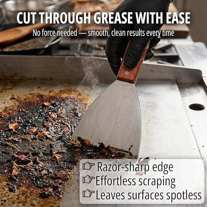 Griddle Scraper, Heavy Duty Stainless Steel Grill Scraper