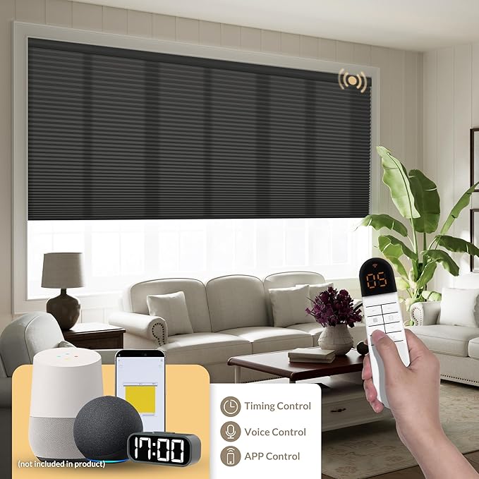 Boolegon No Drill Motorized Cellular Blinds