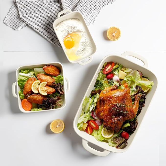 Sweejar Ceramic Bakeware Set, Rectangular Baking Dish