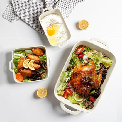 Sweejar Ceramic Bakeware Set, Rectangular Baking Dish