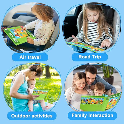 ASTARON Magnetic Puzzles for Toddlers, 12-16-25 Pieces Ocean Learning Magnet Puzzles for Road Trip, Educational Travel Toys Car Plane Activities for Kids, Kids Birthday Gifts