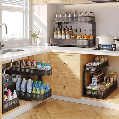 2 Pack 21.3IN-Depth Under Sink Organizer