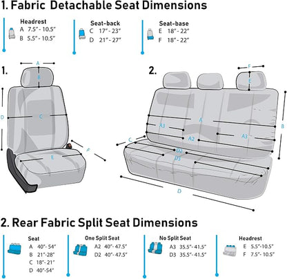 FH Group Premium Modernistic Flat Cloth Car Seat Covers – Universal Fit, Washable Seat Covers for SUV Sedan Van, Pink, Full Set