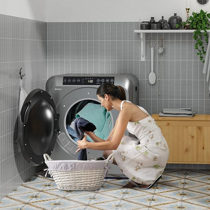 ROVSUN 13.2LB Portable Clothes Dryer, 3.5 Cu.Ft High End Front Load Tumble
